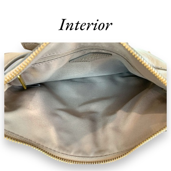 FOSSIL FIONA GREY LEATHER GOLD HARDWARE CROSSBODY BAG - Picture 3 of 5